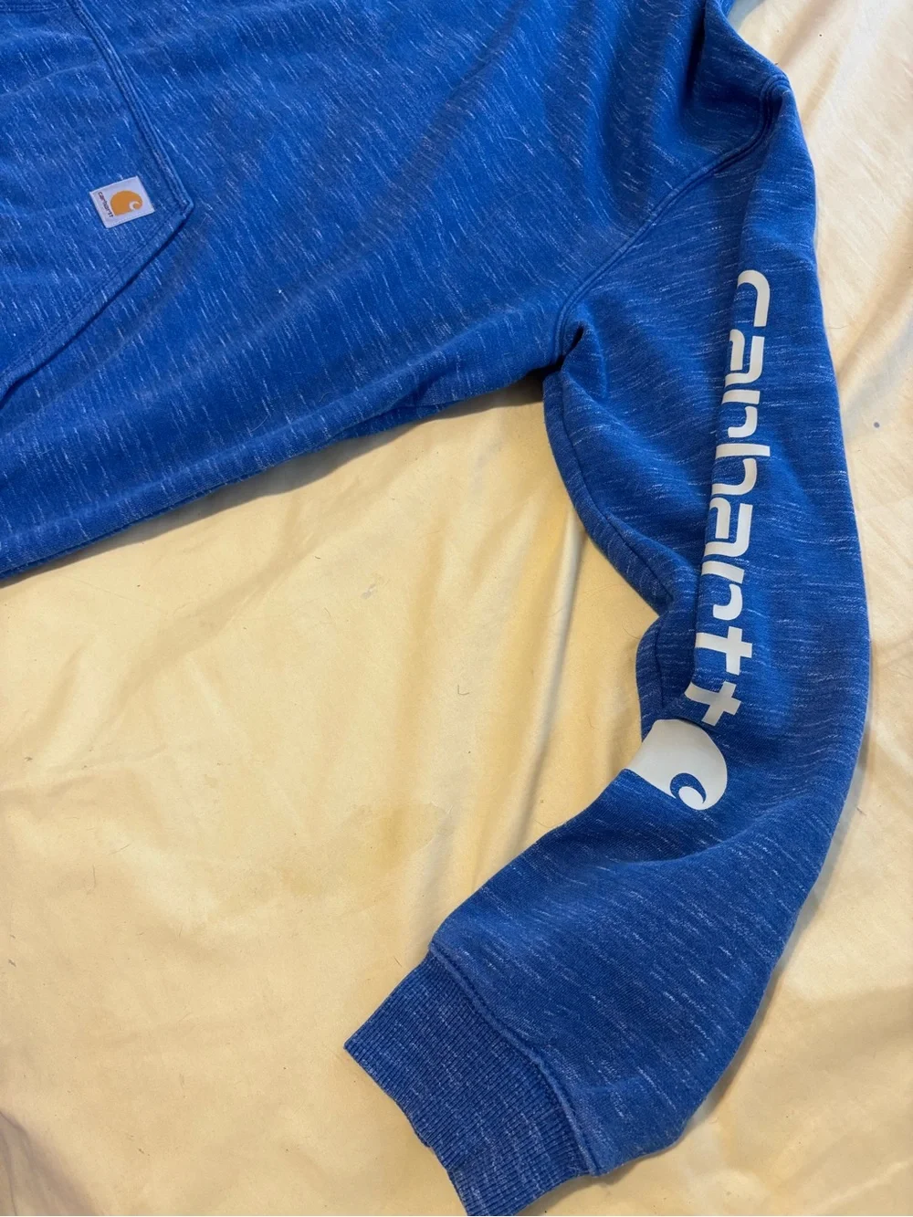 Carhartt Blue Marled Hooded Pullover Sweatshirt